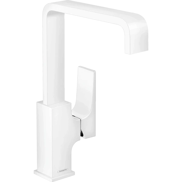 Смеситель для раковины поворотным изливом, Hansgrohe Metropol, белый арт. 32511700