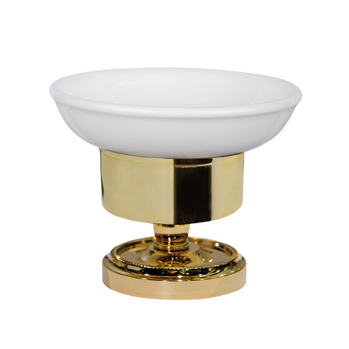 Настольная мыльница, керамическая (белый), Bristol золото, Tiffany World - TWBR160oro