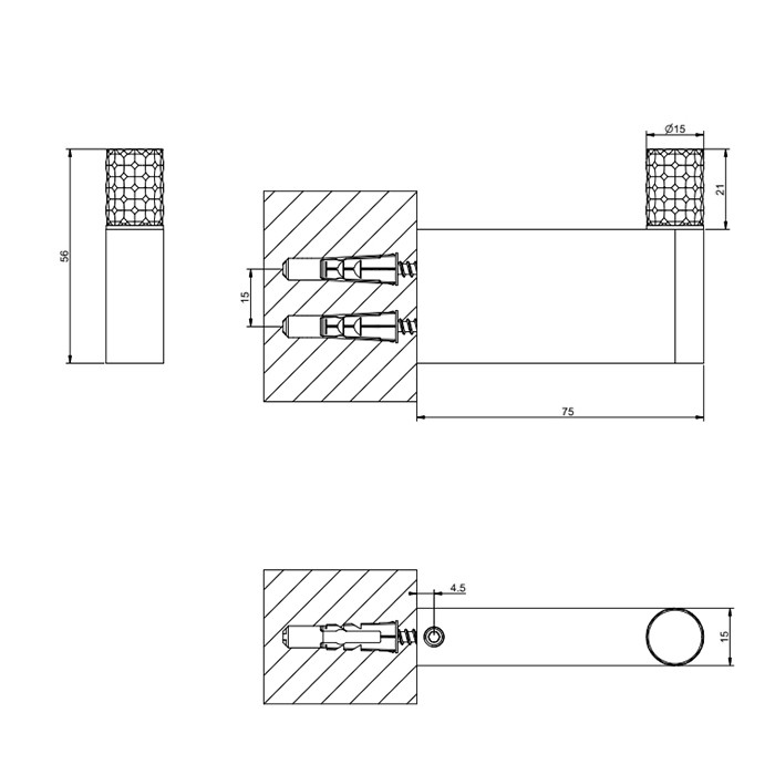Крючок, подвесной, Gessi Habito Intreccio, хром арт. 70123#031