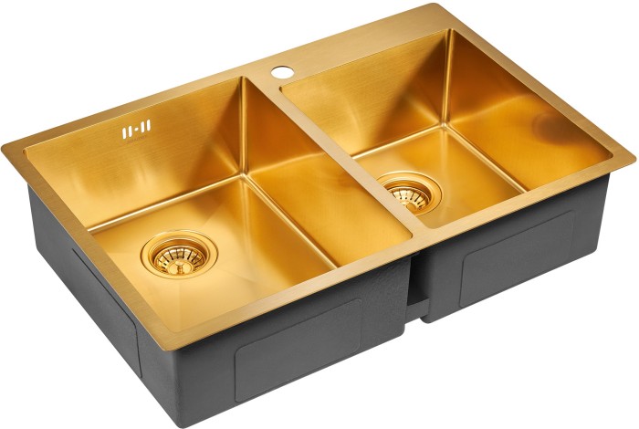 Мойка для кухни нержавеющая 780х510мм Paulmark HELFER, брашированное золото - PM237851-BG
