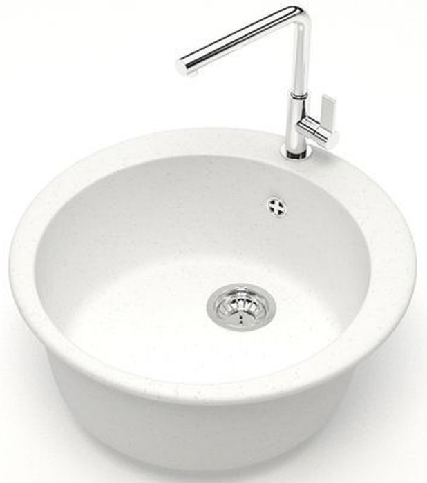 Кухонная мойка Vital 507x507x200 искусственный мрамор, белая, Azario Vital - CS00078343