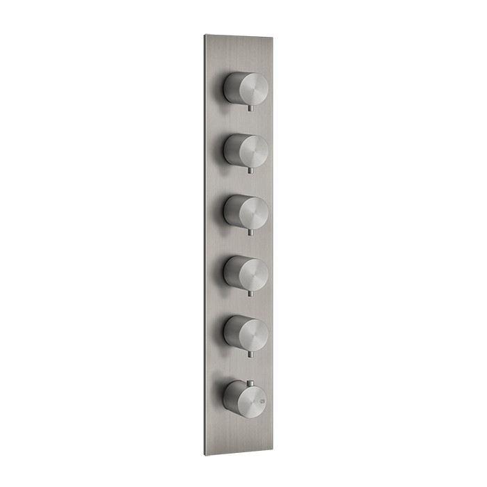 Встраиваемый термостатический смеситель на 5 источников, резьба 3/4", Gessi 316, steel brushed арт. 54520#239