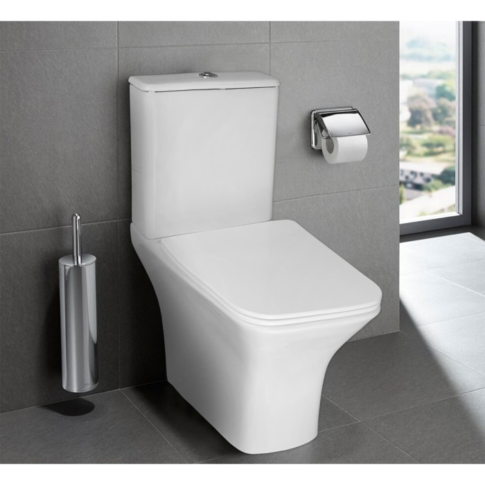 Унитаз-компакт N 340х650х770 напольный, безободковый, c быстросъемным сиденьем микролифт, Azario Square арт. AZ-1038A N