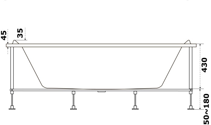 Акриловая ванна 180х80, Azario Верда арт. ВРВ0001