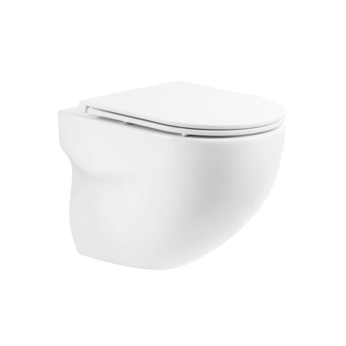 Чаша унитаза подвесного безободкового, P-trap BelBagno, глянцевый белый, Onda арт. BB066CHR