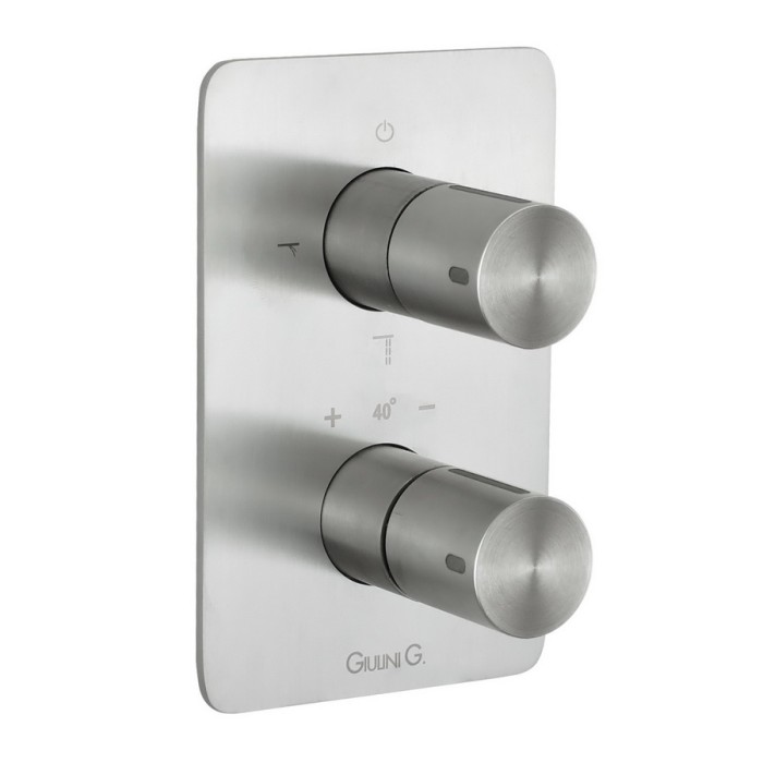 Встраиваемый термостатический смеситель с 3 выходами, встраиваемый бокс, Giulini Termostatici, никель арт. 8277NKO