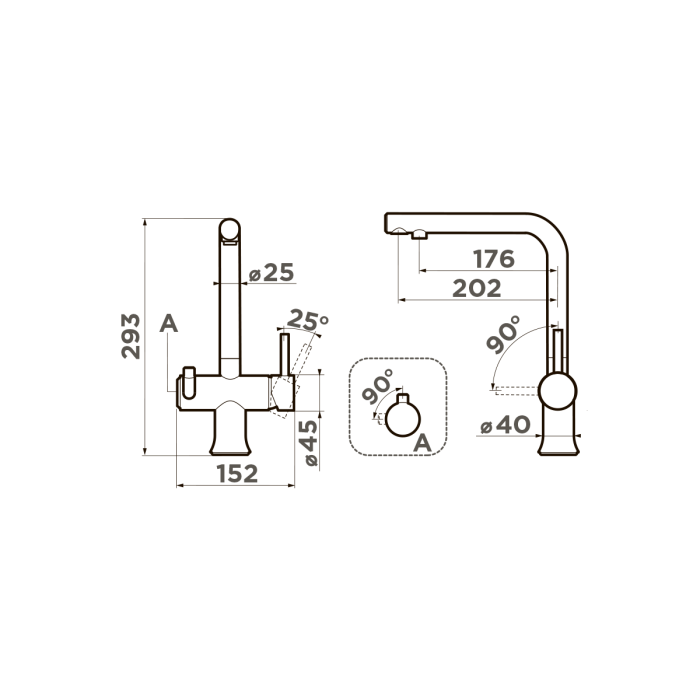 Смеситель для кухни Omoikiri Hotaru-GB-IB латунь, цвет графит арт. 4994499