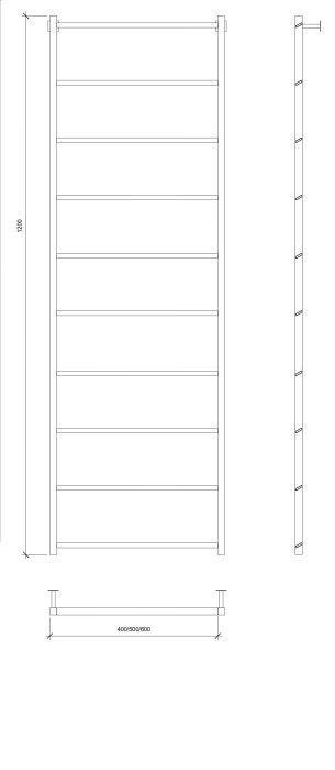 Полотенцесушитель водяной 120x60 Корсико Grado (черный) Secado арт. 4673739251485