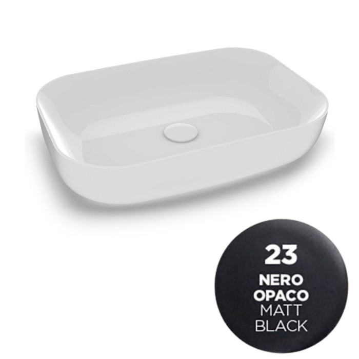 Накладная раковина, 60x42xh14 см, Olympia ceramica Metamorfosi, черный матовый арт. MET4260023