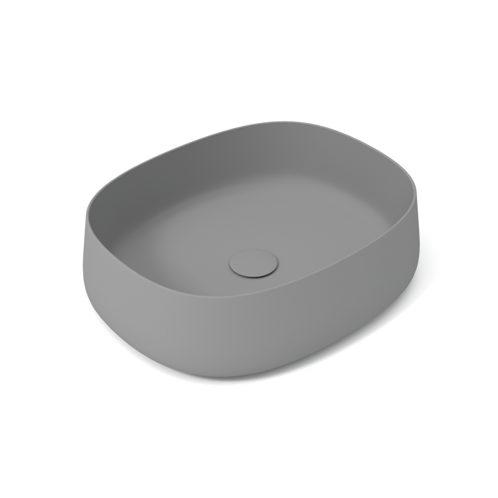 Накладная раковина, 52x42xh13 см, Olympia ceramica Paddle, серый матовый арт. PAD4B50003