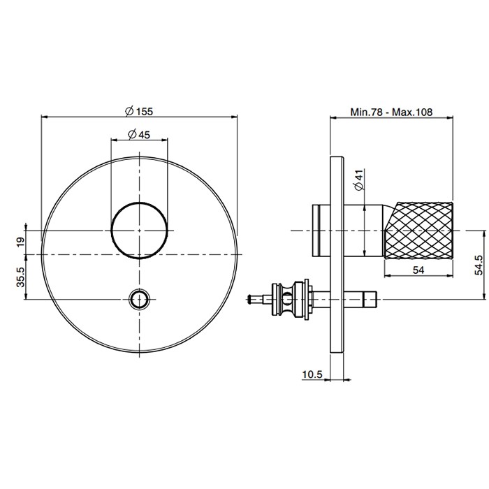 Fima Carlo Frattini Смеситель для душа, встраиваемый, переключателем на 2 источника, Spillo Tech, F3039TE2XCR цвет: хром