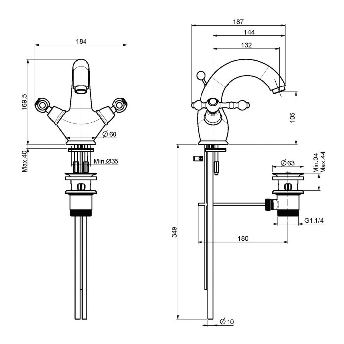 Fima Carlo Frattini Смеситель для раковины, 1 отв., Epoque, F5061/2OR цвет: золото