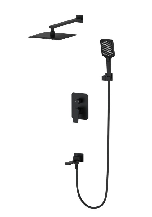 Душевая система встраиваемая, Wonzon &amp; Woghand Diamond, WW-88939011-MB цвет: черный
