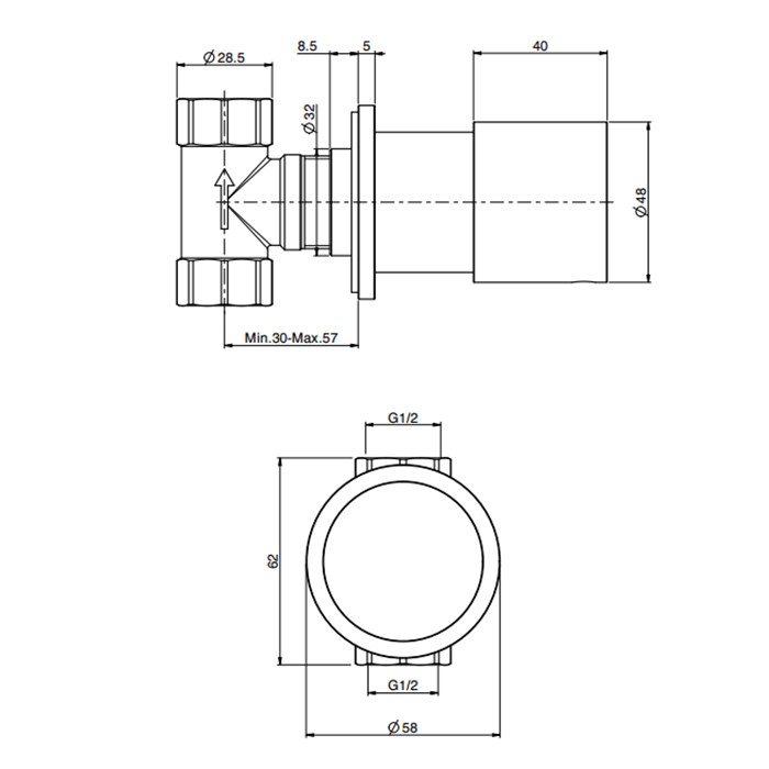 Fima Carlo Frattini Запорный вентиль, Spillo Steel, F3093/1INOX цвет: нержавеющая сталь