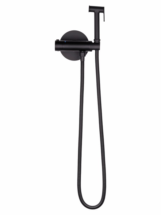 Смеситель с гигиеническим душем и термостатом встраиваемый, Wonzon & Woghand, WW-88819902-BGM цвет: графит