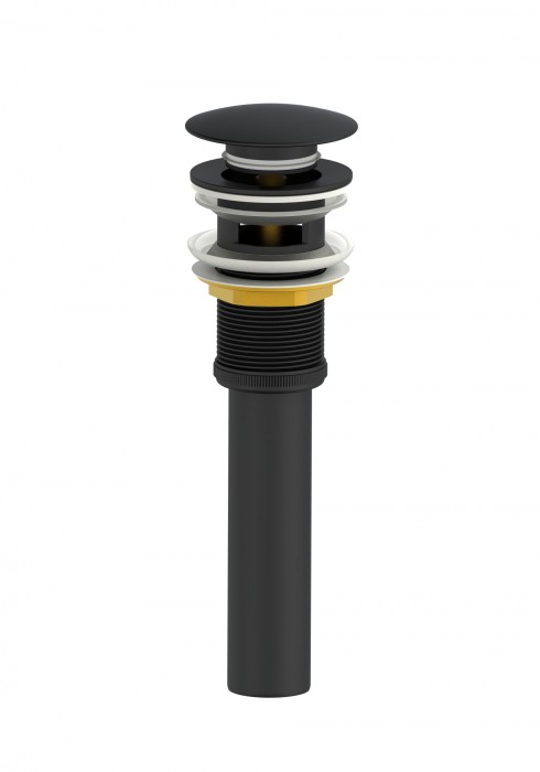 Донный клапан для раковины с переливом 1 1/4, Wonzon &amp; Woghand, WW-88SS03-MB цвет: черный