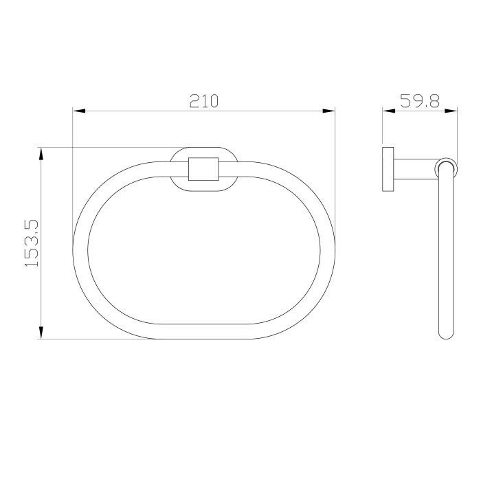 Кольцо для полотенец, Wonzon & Woghand First, WW-8423 цвет: хром