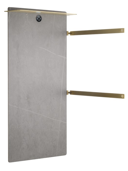 Полотенцесушитель электрический с каменной плитой Серый мрамор, Wonzon & Woghand Stuttgart, WW-A504G-BG цвет: золото
