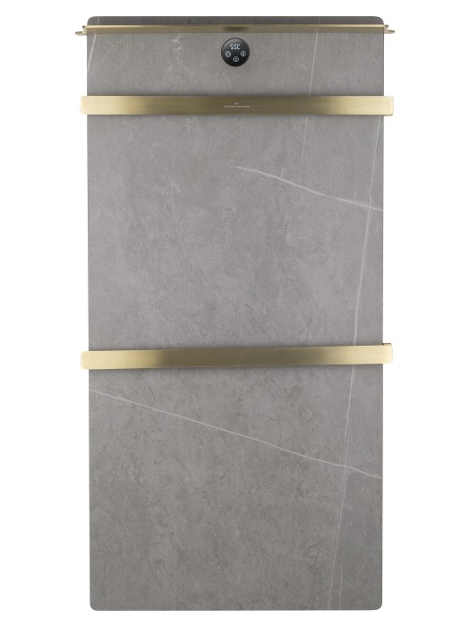 Полотенцесушитель электрический с каменной плитой Серый мрамор, Wonzon & Woghand Stuttgart, WW-A504G-BG цвет: золото
