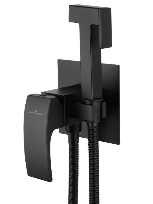 Смеситель с гигиеническим душем встраиваемый, Wonzon & Woghand Fit, WW-88829009-MB цвет: черный