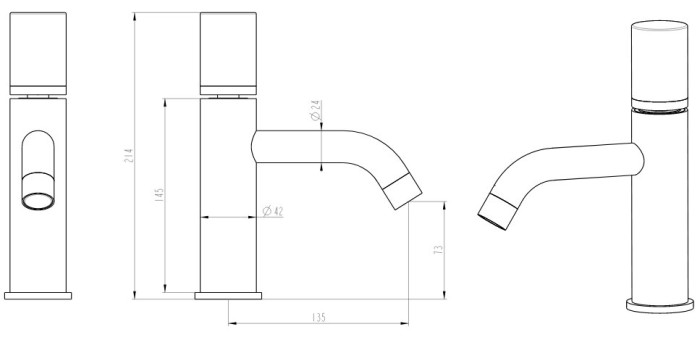 Смеситель для раковины, хром, Stick Boheme 121-CRCR