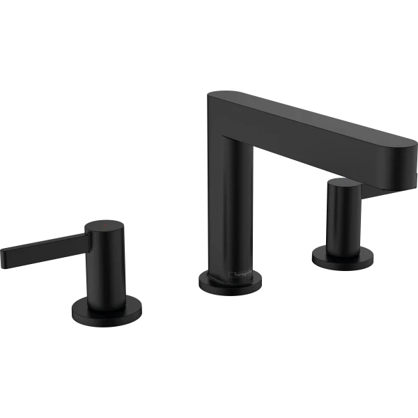 Смеситель для раковины на 3 отверстиясо сливным клапаном Push-Open, Hansgrohe Finoris, черный арт. 76033670