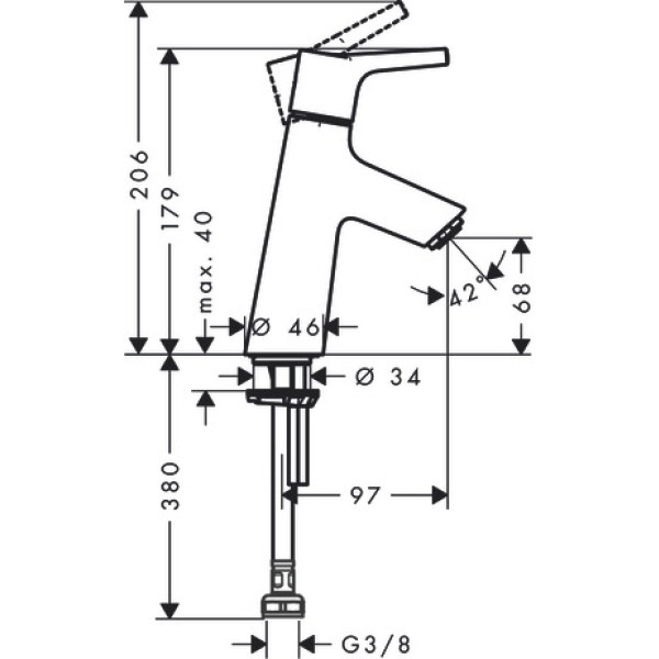 Кран для холодной воды без сливного гарнитура, Hansgrohe Talis S, хром арт. 72017000