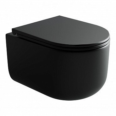 Подвесной унитаз с сиденьем Ceramicanova Ulma, чёрный арт. CN4006MB
