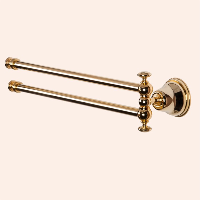 Вращающийся полотенцедержатель двойной 49см, подвесной, Harmony золото, Tiffany World - TWHA013oro