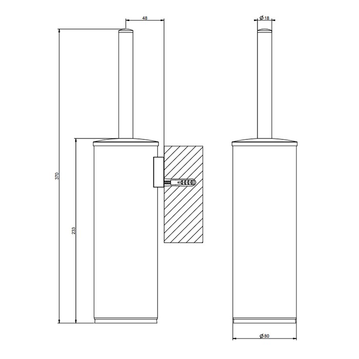 Ершик настенный, Gessi Rilievo, nero xl арт. 59519#299