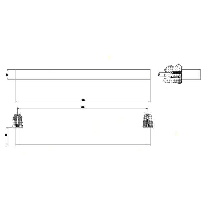 Полотенцедержатель 45см, подвесная, Gessi Rettangolo, хром арт. 20900#031