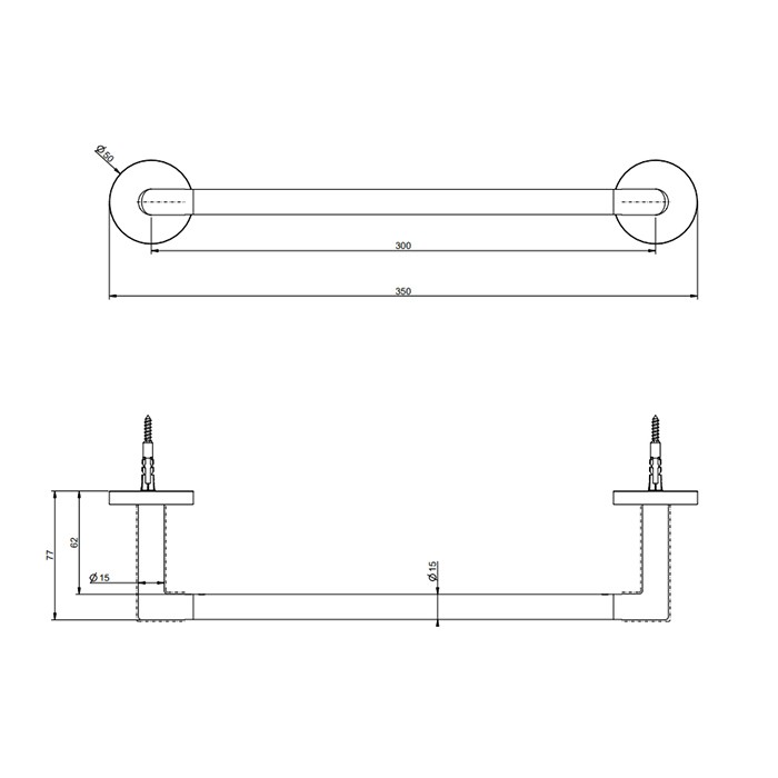 Полотенцедержатель, 30 см, Gessi Tondo, хром арт. 63697#031