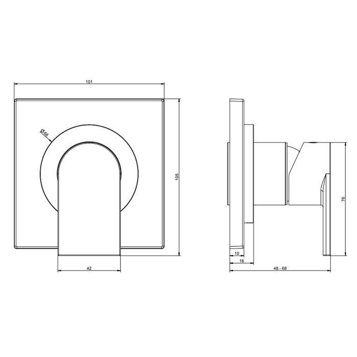 Смеситель для душа, встраиваемый, на 1 позицию, Gessi Emporio Via manzoni, хром арт. 38722#031