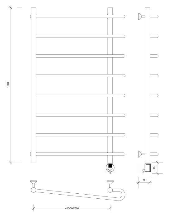 Полотенцесушитель электрический 100x50x60 Венеция 2 Secado арт. 4673739233740
