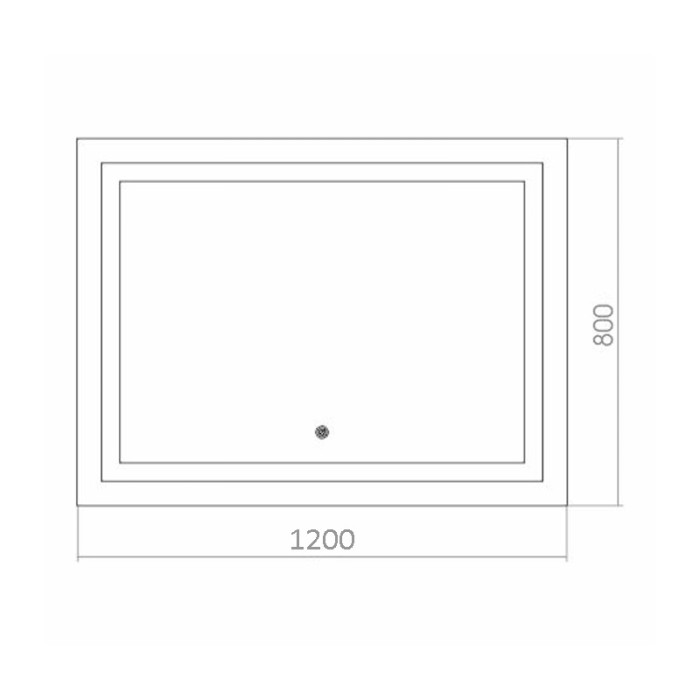 Зеркало 1200х800 c подсветкой и диммером, сенсорный выключатель, Azario Стив - ФР-1758