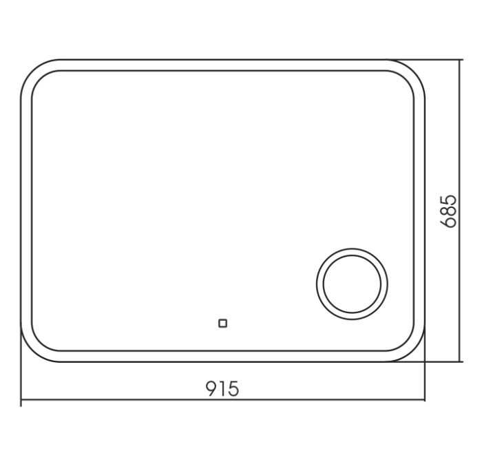 Зеркало 915х685 c подсветкой и диммером, сенсорный выключатель, Azario Эльза - ФР-00002157