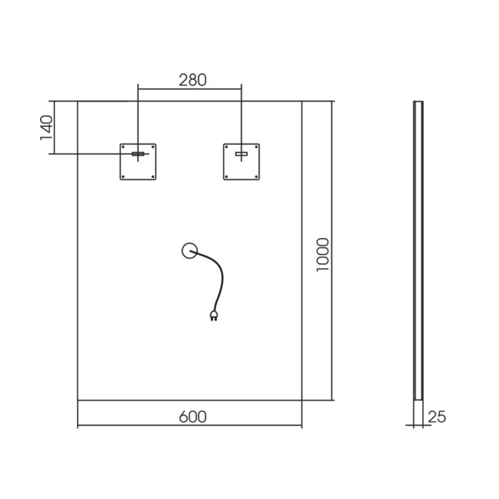 Зеркало Рига-VOICE 600х800 голосовое управление, подогрев, сенсорнй выключатель, Azario Lotos - LED-00002614