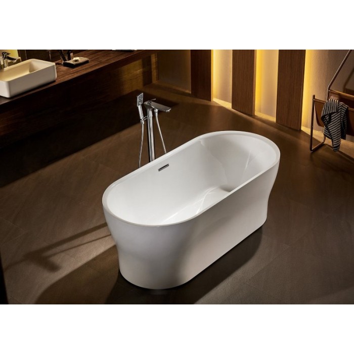 Акриловая ванна 170x80, отдельностоящая, овальная, BelBagno, белая арт. BB405-1700-800