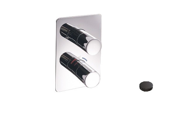 Встраиваемый термостатический смеситель с 3 выходами, встраиваемый бокс, Giulini Termostatici, черный матовый арт. 8277NO