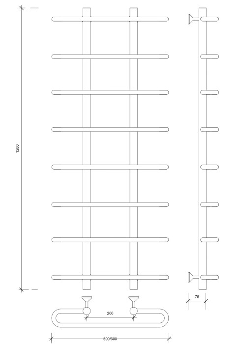 Полотенцесушитель водяной 120x20x50 Венеция 1 (хром) Secado арт. 4603759405643