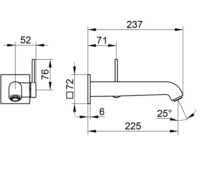 Смеситель для раковины Keuco IXMO 22,5см цвет черный матовый арт. 59516371202/59916000075