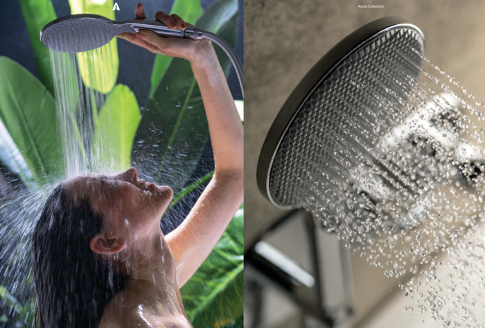 Душевая система Bossini Apice встраиваемая с термостатом, верхний душ 28см, цвет никель шлифованный арт. SET-Apice