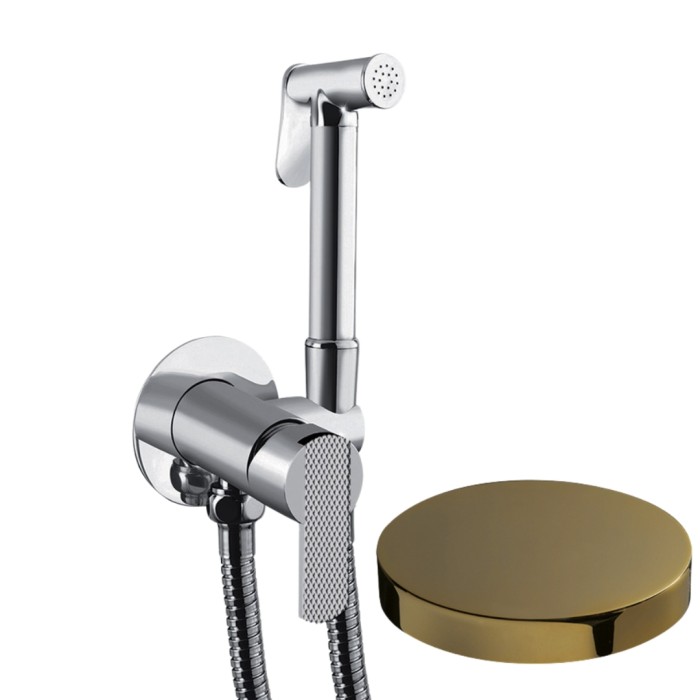 Внешняя часть гигиенического душа со смесителем, Giulini Surf deluxe, золото арт. SH25/SEPDLO