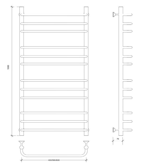 Полотенцесушитель водяной 100x50 Мерида 3 (хром) Secado арт. 4603759402949