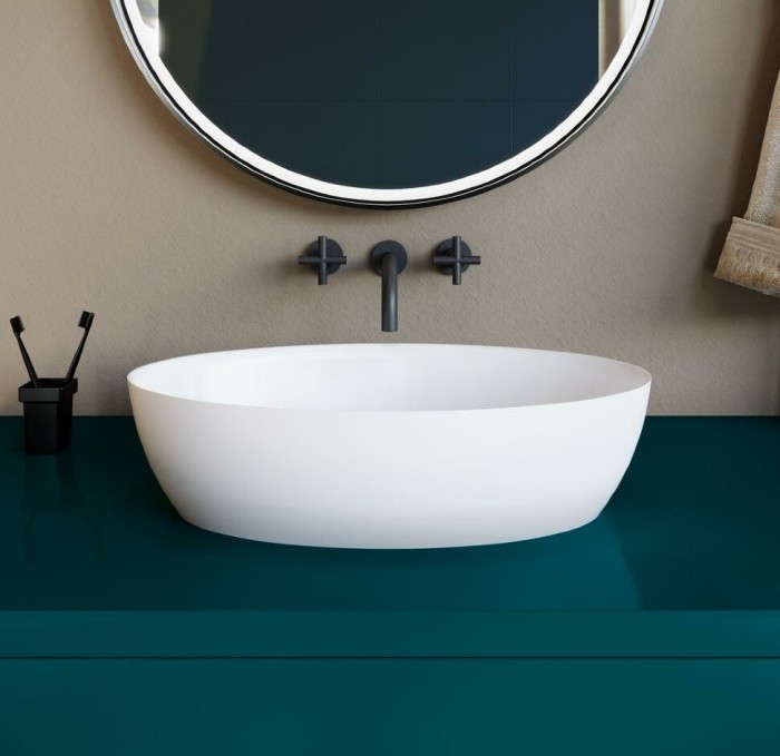 Раковина накладная 58x35, глянцевая, Salini ALDA арт. 110611GRH