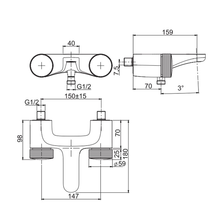 Fima Carlo Frattini Смеситель на борт ванны, Texture Collection, F5604/1HCR цвет: хром