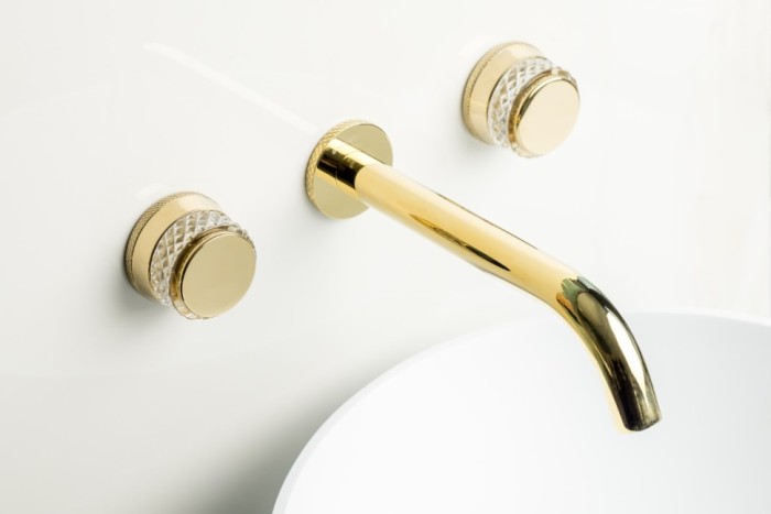 Смеситель из стены на 3 отв. Gold, Boheme Aura - 152-2-G-A