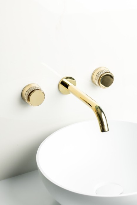 Смеситель из стены на 3 отв. Gold, Boheme Aura - 152-2-G-A