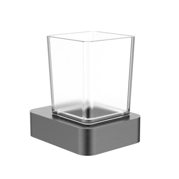 Стакан для зубных щеток с держателем, Wonzon &amp; Woghand Lotte, WW-8321-BGM цвет: графит