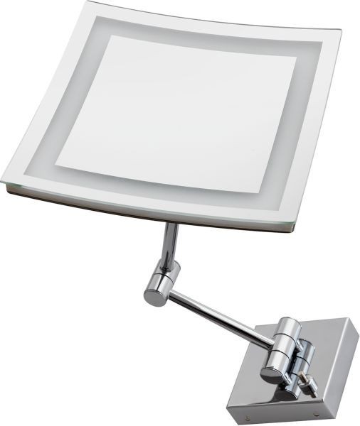 Настенное квадратное косметическое зеркало (2x) с LED подсветкой STIL HAUS, 901(08) цвет: хром